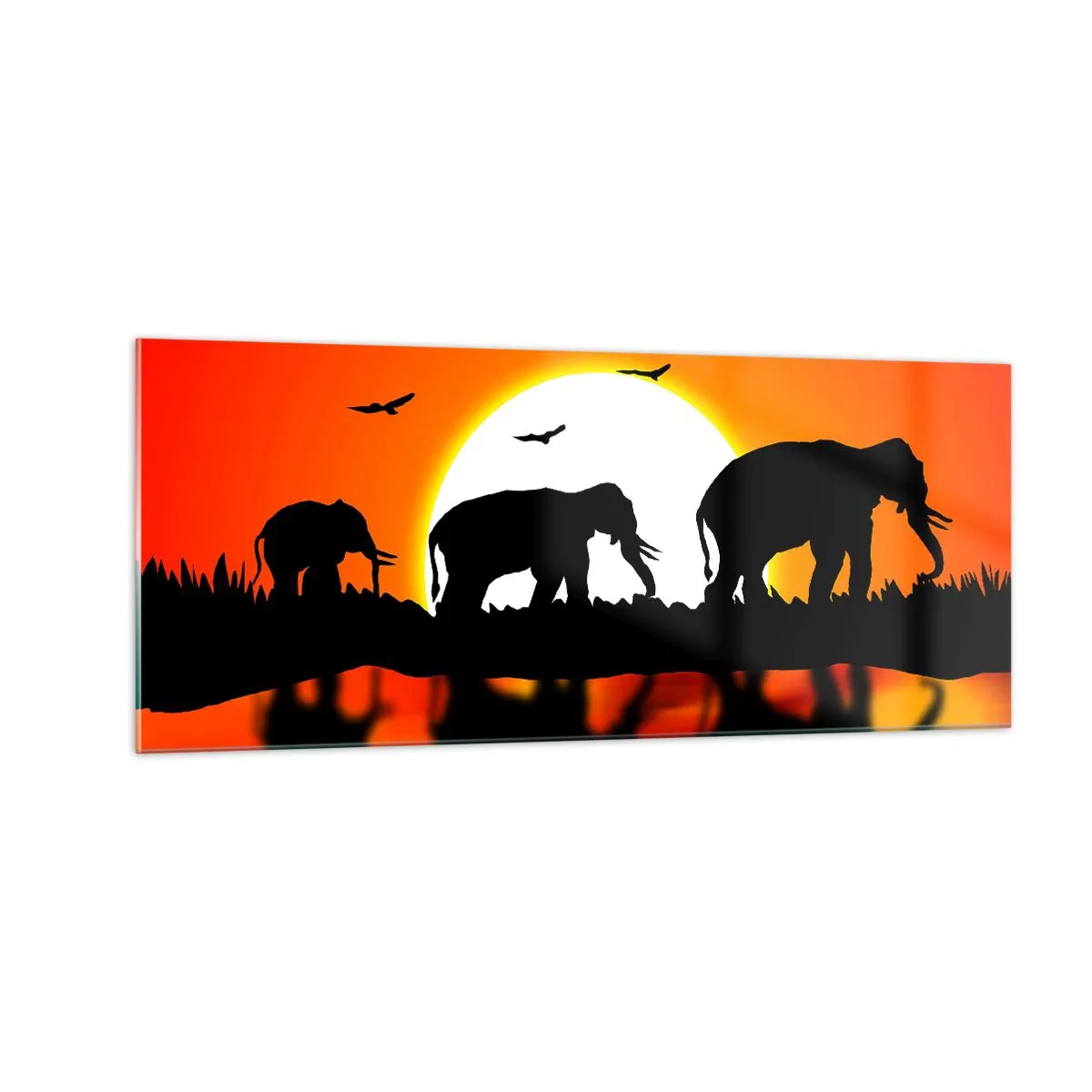 Schilderen op glas - En 's avonds voor een drankje - 100x40 cm