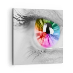 Schilderen op canvas - Kijk naar de wereld in kleuren - 60x60 cm