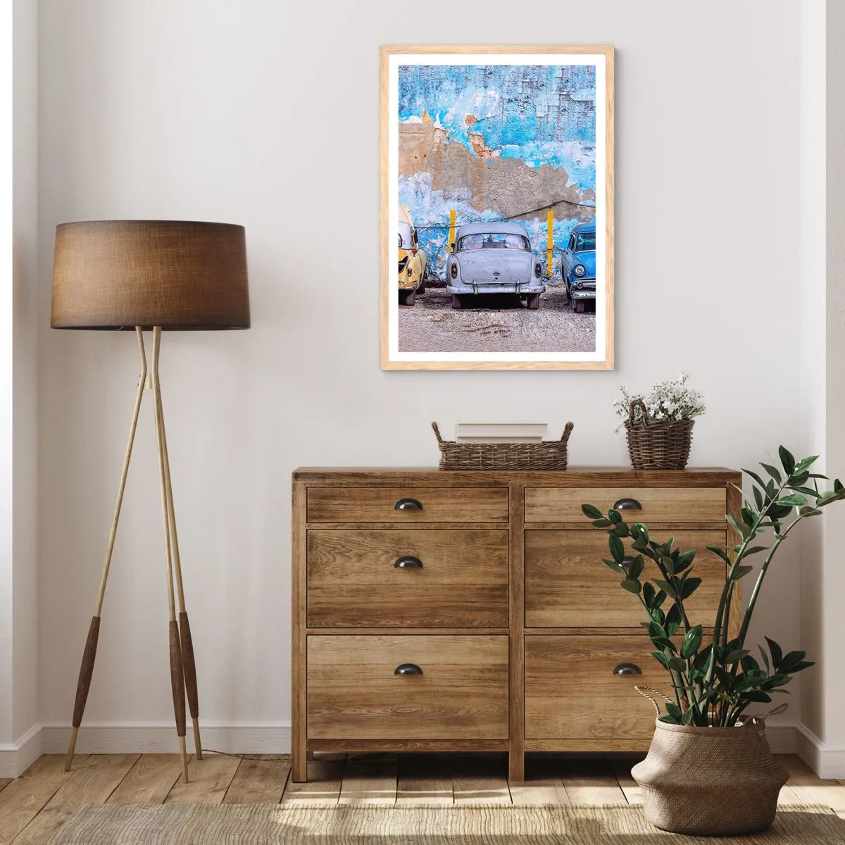 Een poster in een licht eiken lijst - Veteranenbijeenkomst - 50x70 cm