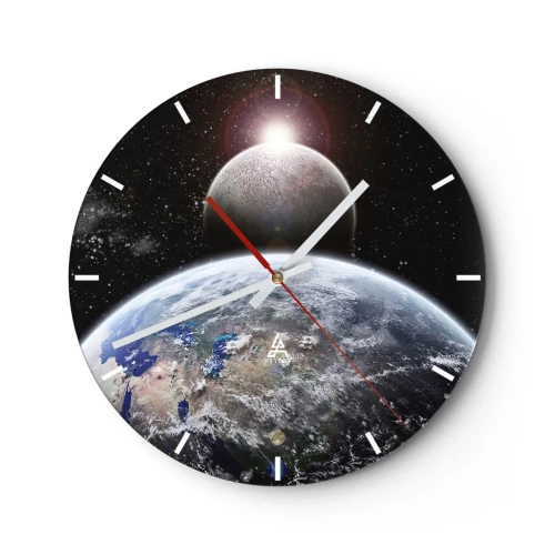 Wandklok - Klok - Kosmisch landschap - zonsopgang - 40x40 cm