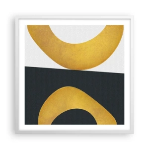 Poster in een witte lijst - Ten eerste: goud - 60x60 cm
