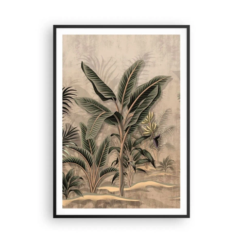 Poster in een zwarte lijst - Een gravure in koloniale stijl - 70x100 cm