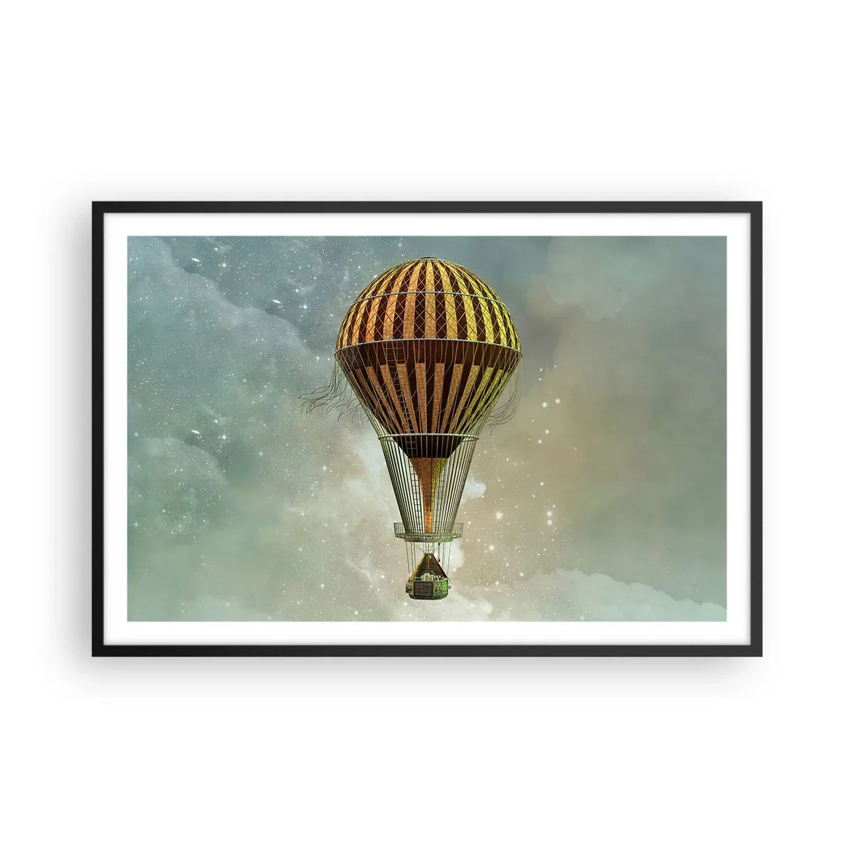 Poster in een zwarte lijst - Baanbrekende vluchten - 91x61 cm