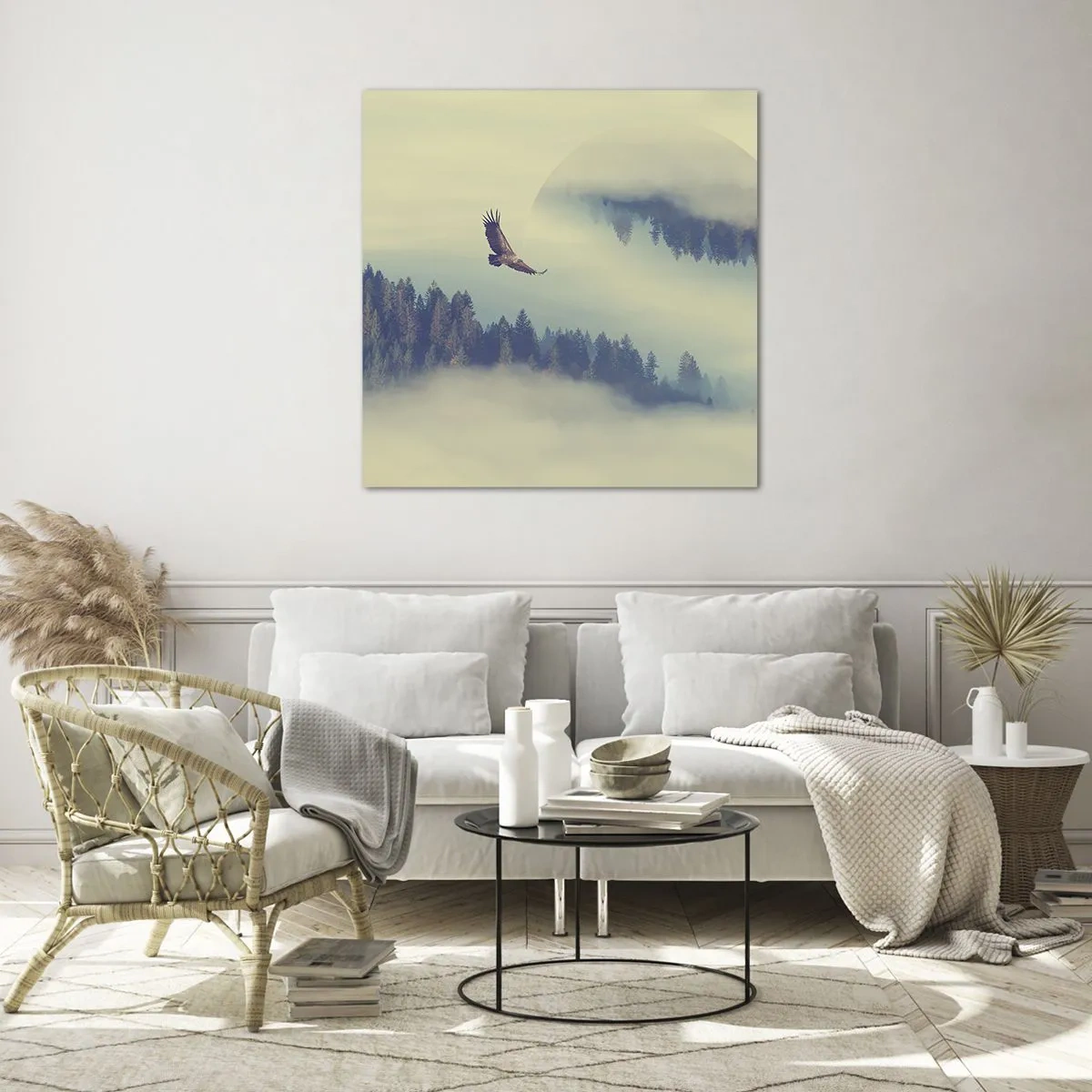 Schilderen op glas - Ik zag de schaduw van een adelaar - 70x70 cm