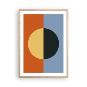 Een poster in een licht eiken lijst - Een compositie van warmte en koelte - 50x70 cm