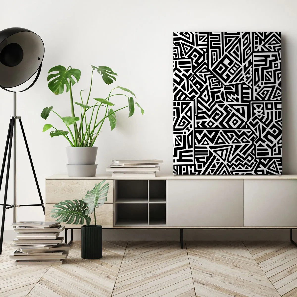 Schilderen op canvas - Pre-Columbiaanse compositie - 50x70 cm