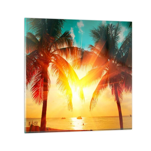 Schilderen op glas - Exotisch koppel - 30x30 cm