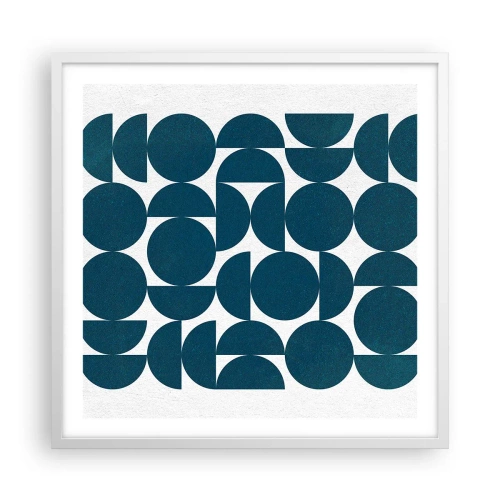 Poster in een witte lijst - Cirkels en halfcirkels - 60x60 cm