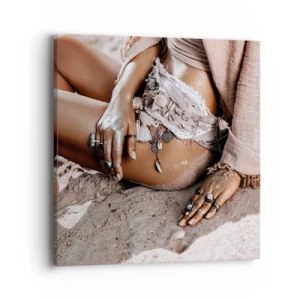 Schilderen op canvas - Door de golven gegooid? - 40x40 cm