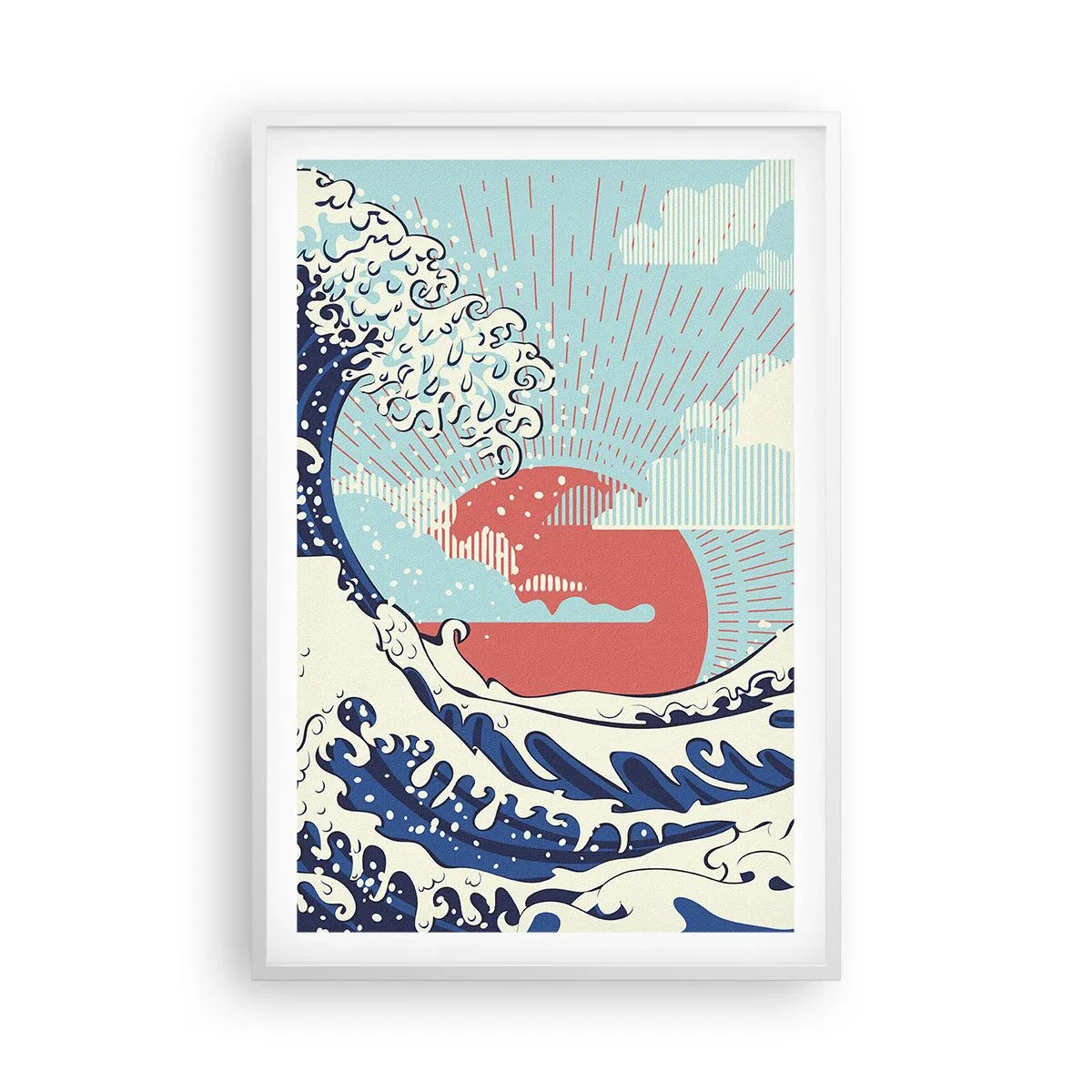 Poster in een witte lijst - Van Japanse inspiratie - 61x91 cm