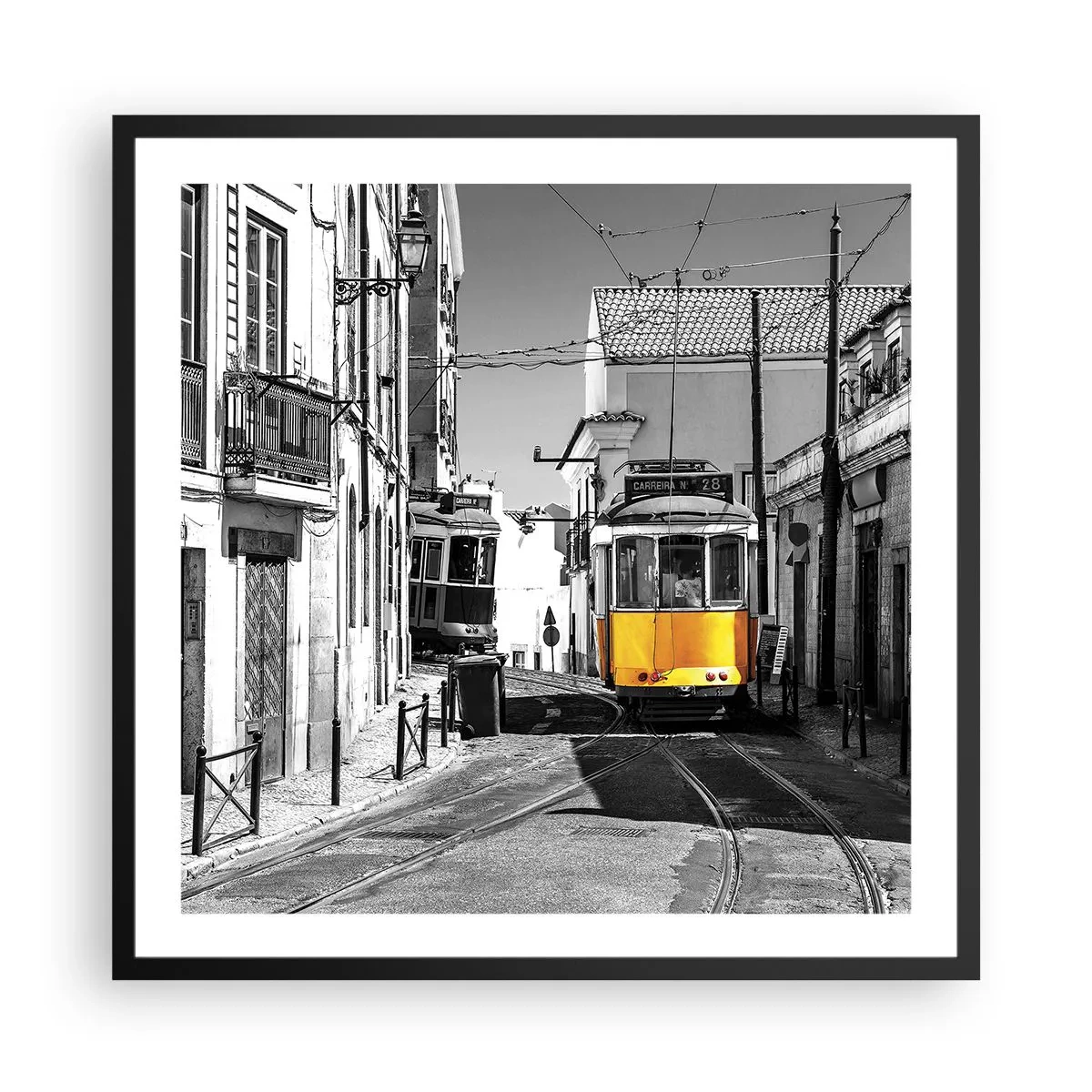 Poster in een zwarte lijst - De geest van Lissabon - 60x60 cm