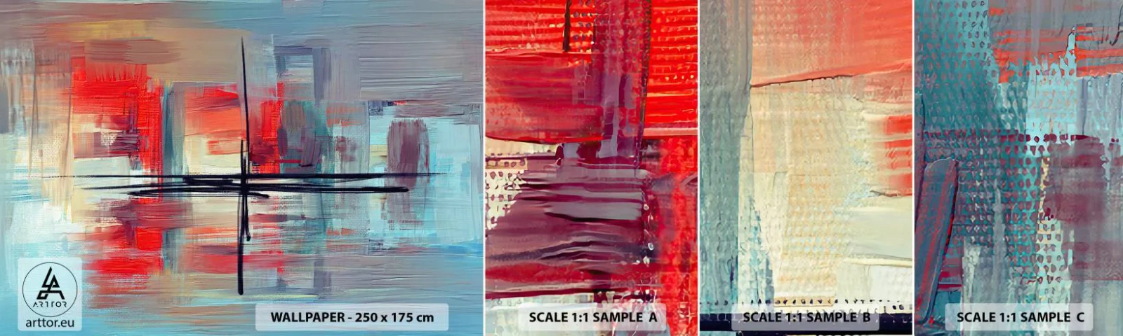 Fotobehang Staaltje Standard Eco - Een landschap in een onbekende dimensie - Abstractie, Deel, Modern - 100x30 cm