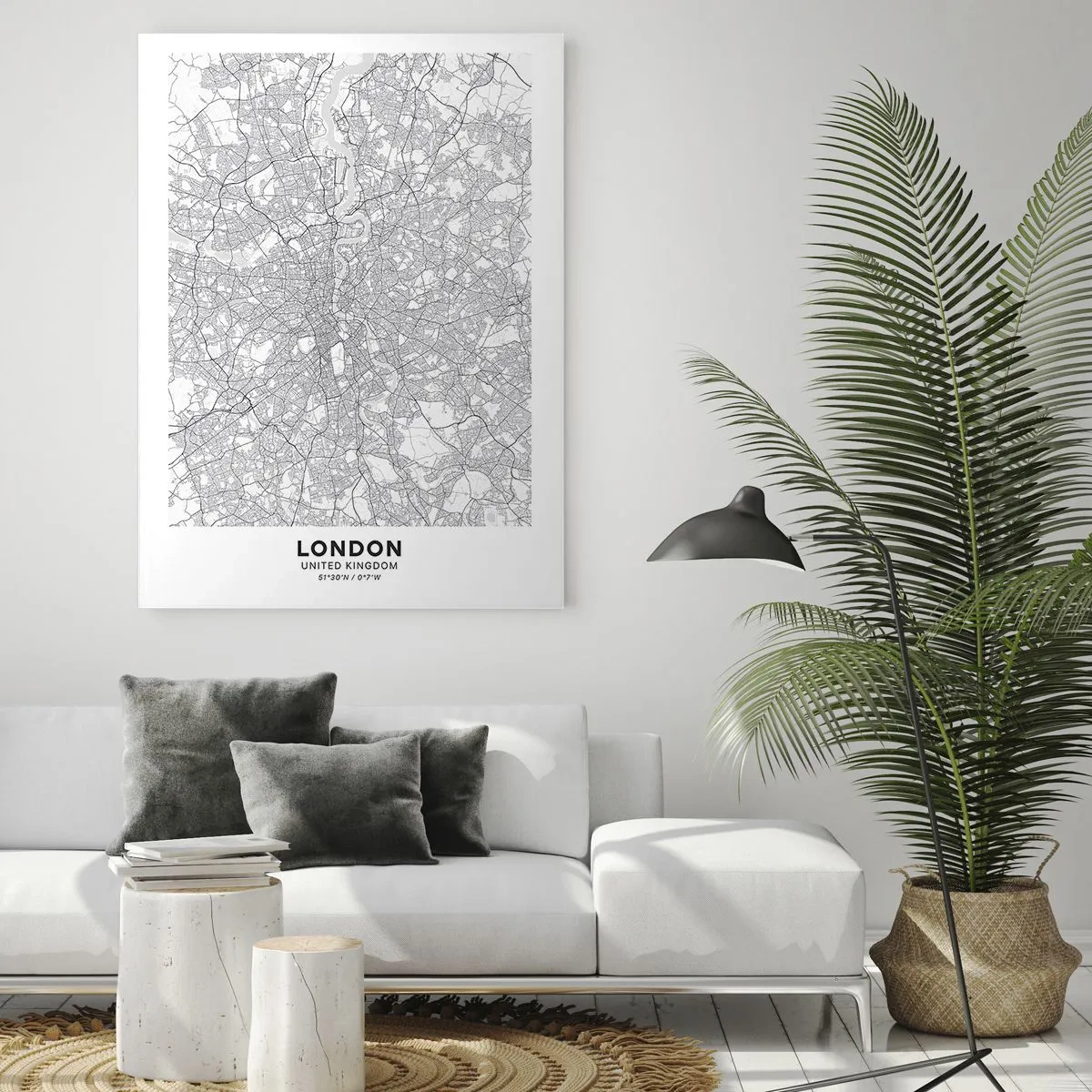 Schilderen op glas - Kaart van het doolhof van Londen - 70x100 cm