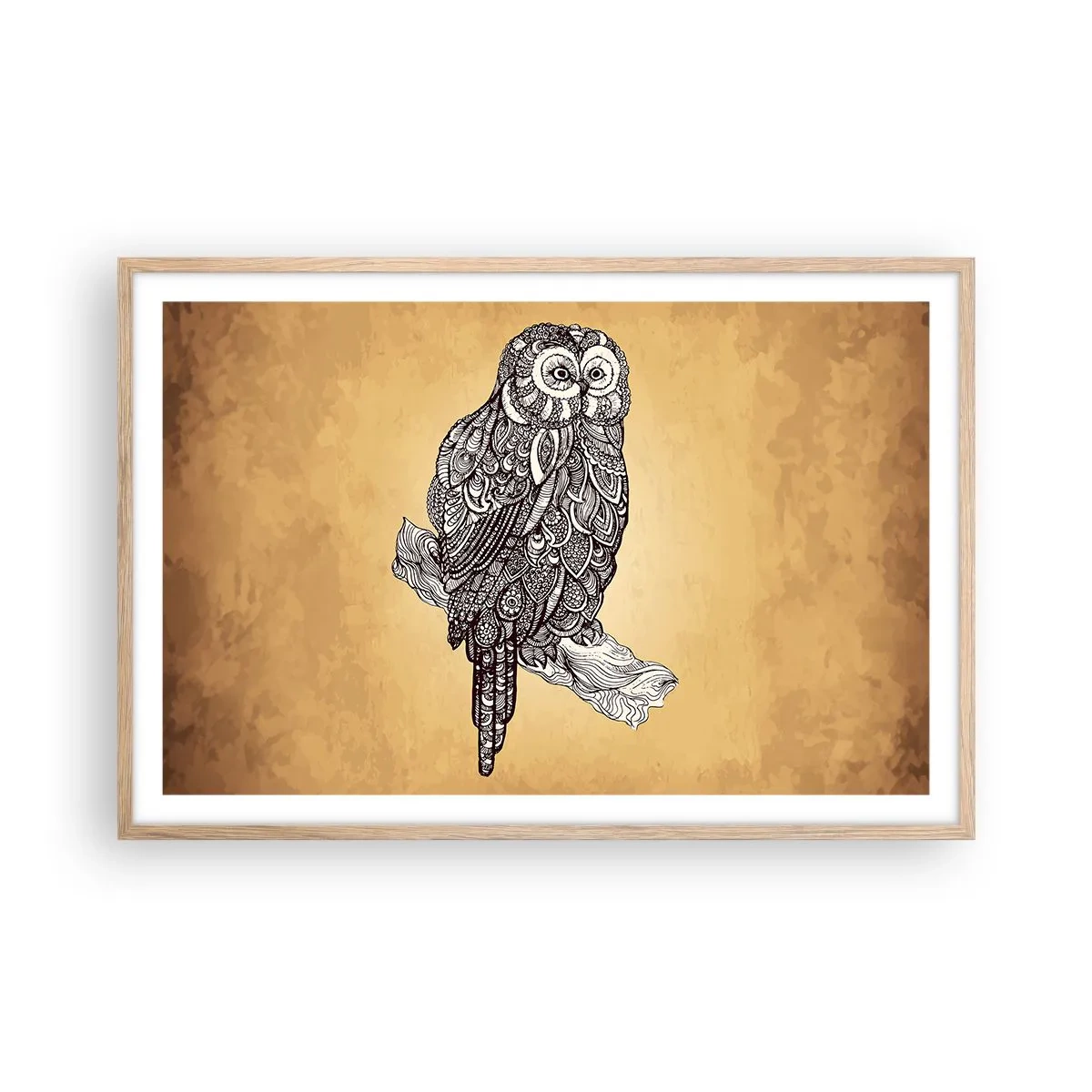 Een poster in een licht eiken lijst - Ingewikkelde ornamenten van wijsheid - 91x61 cm