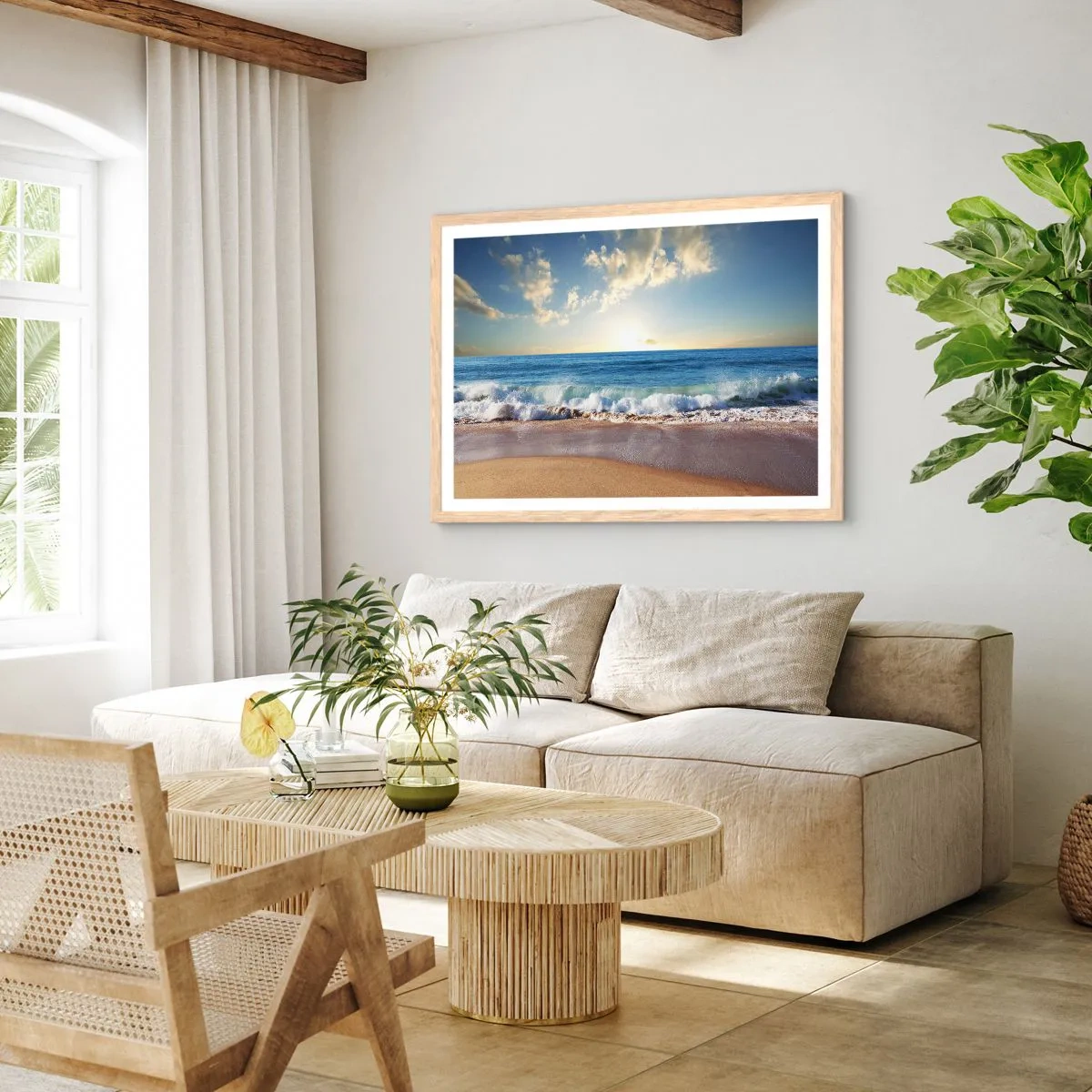 Een poster in een licht eiken lijst - Beweging en stilte tegelijk - 40x30 cm