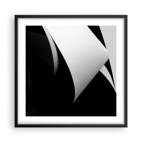 Poster in een zwarte lijst - Lichtvlakken uit de diepten van de schaduw - 50x50 cm