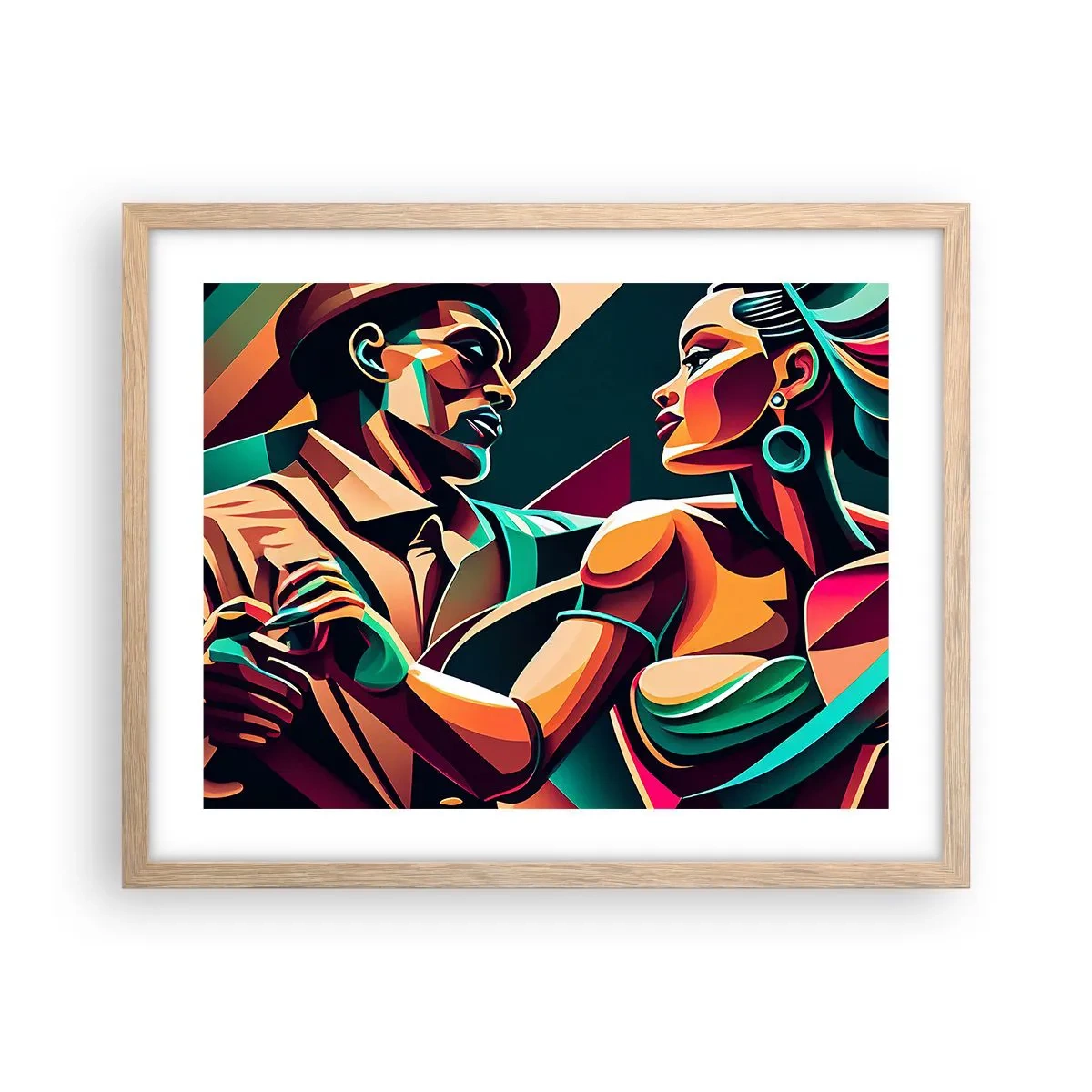 Een poster in een licht eiken lijst - In het ritme van het hart - 50x40 cm