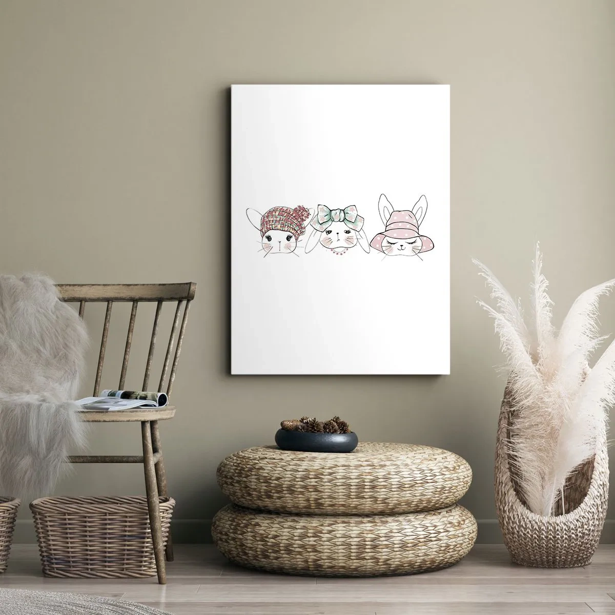 Schilderen op canvas - Peinzend, verdrietig, tevreden - 45x80 cm