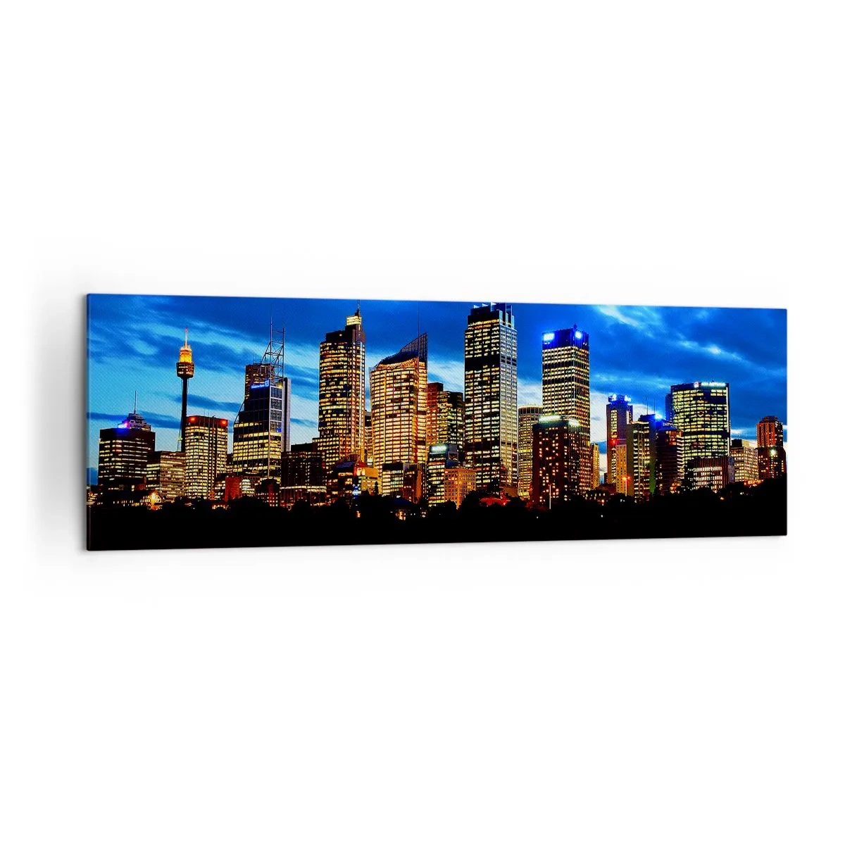 Schilderen op canvas - Een nacht van licht en kleuren - 160x50 cm
