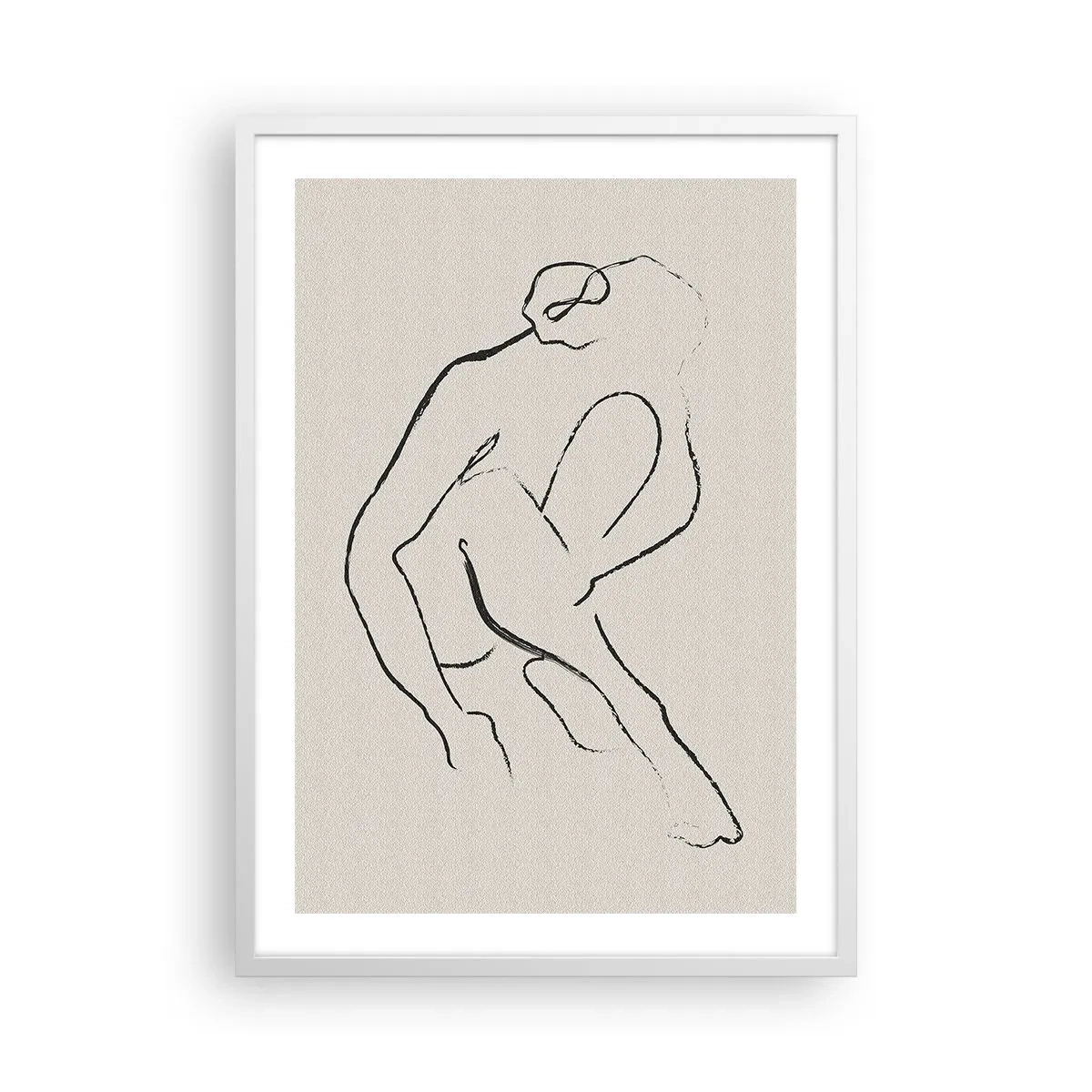 Poster in een witte lijst - Intieme schets - 50x70 cm