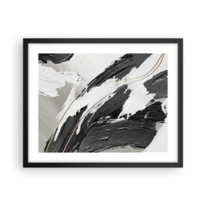 Poster in een zwarte lijst - Abstractie op grote schaal - 50x40 cm