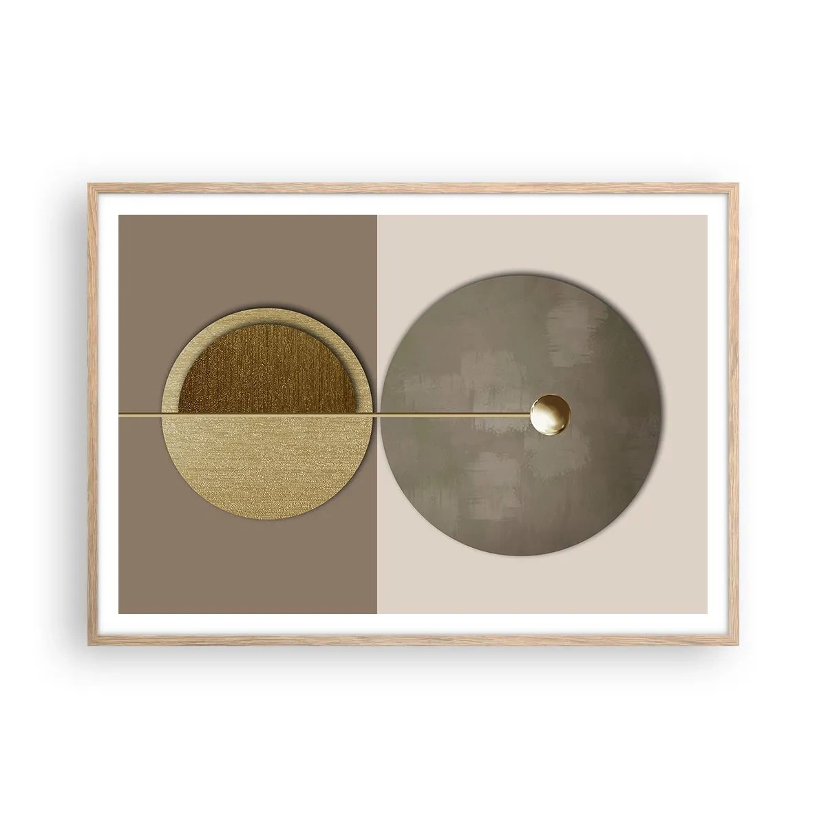 Een poster in een licht eiken lijst - Perfecte balans - 100x70 cm