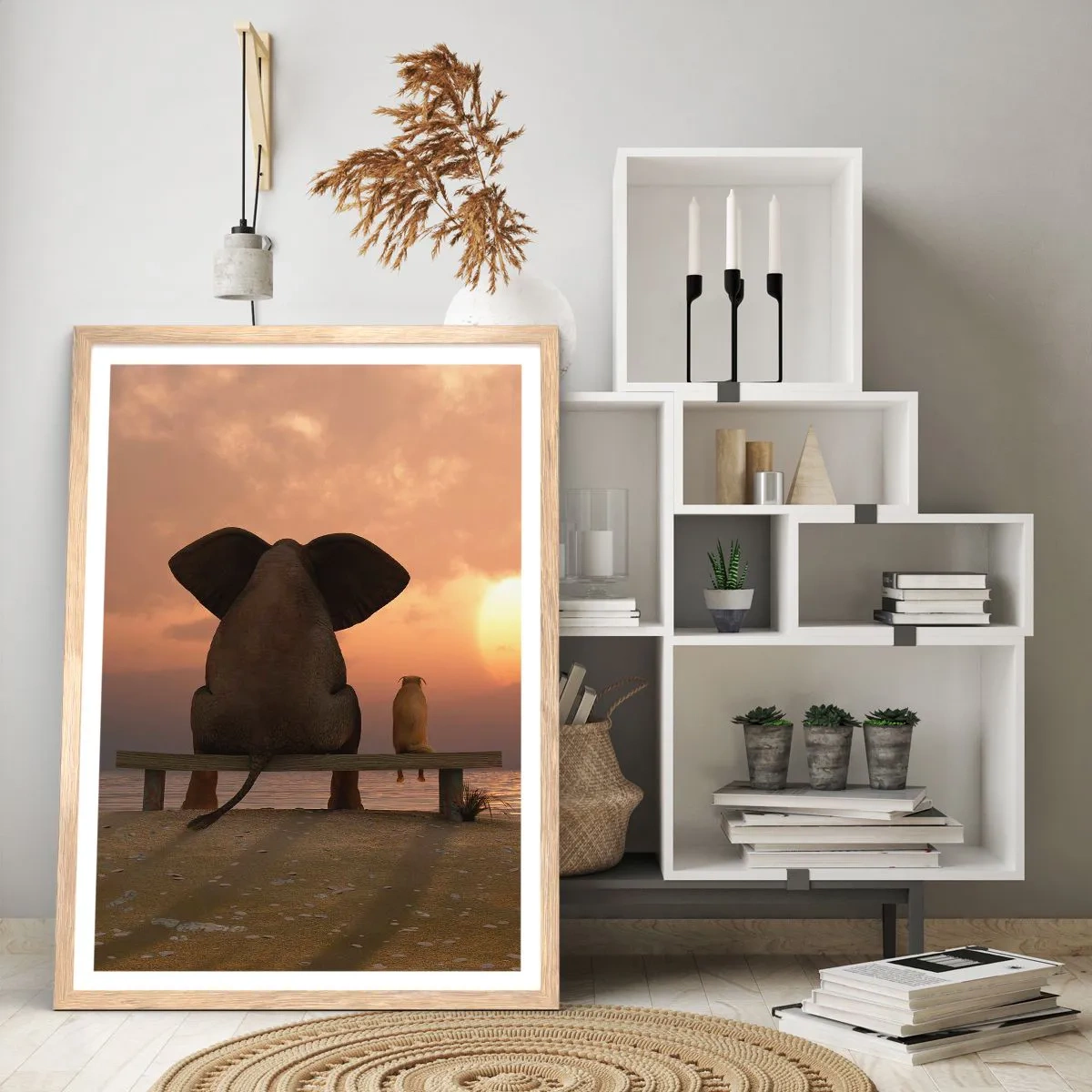 Een poster in een licht eiken lijst - Het is goed om samen stil te zijn - 70x100 cm