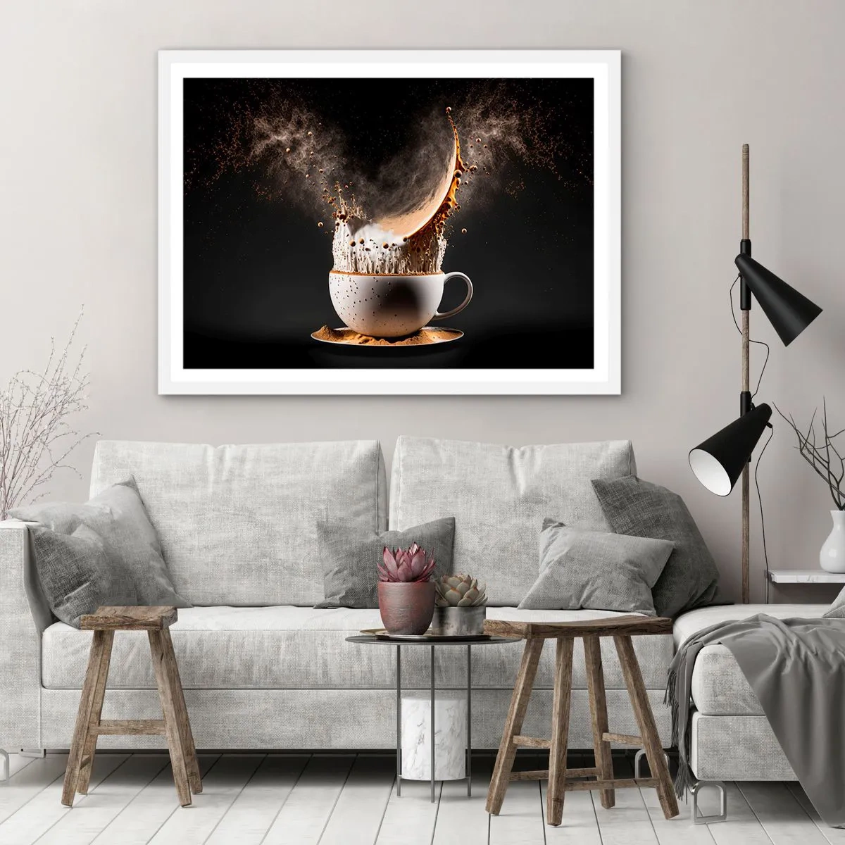 Poster in een witte lijst - Een explosie van smaak - 91x61 cm