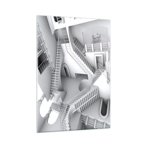 Schilderen op glas - De paradoxen van de ruimte - 50x70 cm