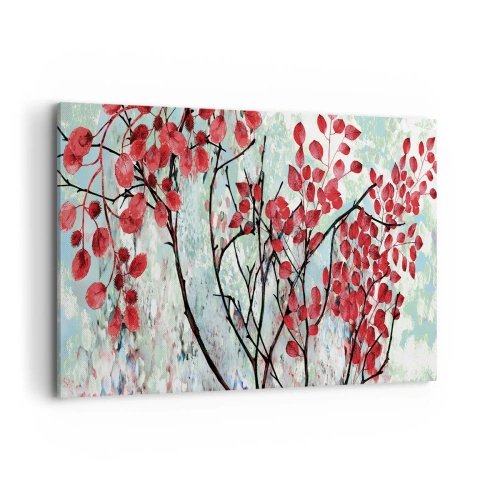 Schilderen op canvas - Boom in scharlaken - 120x80 cm