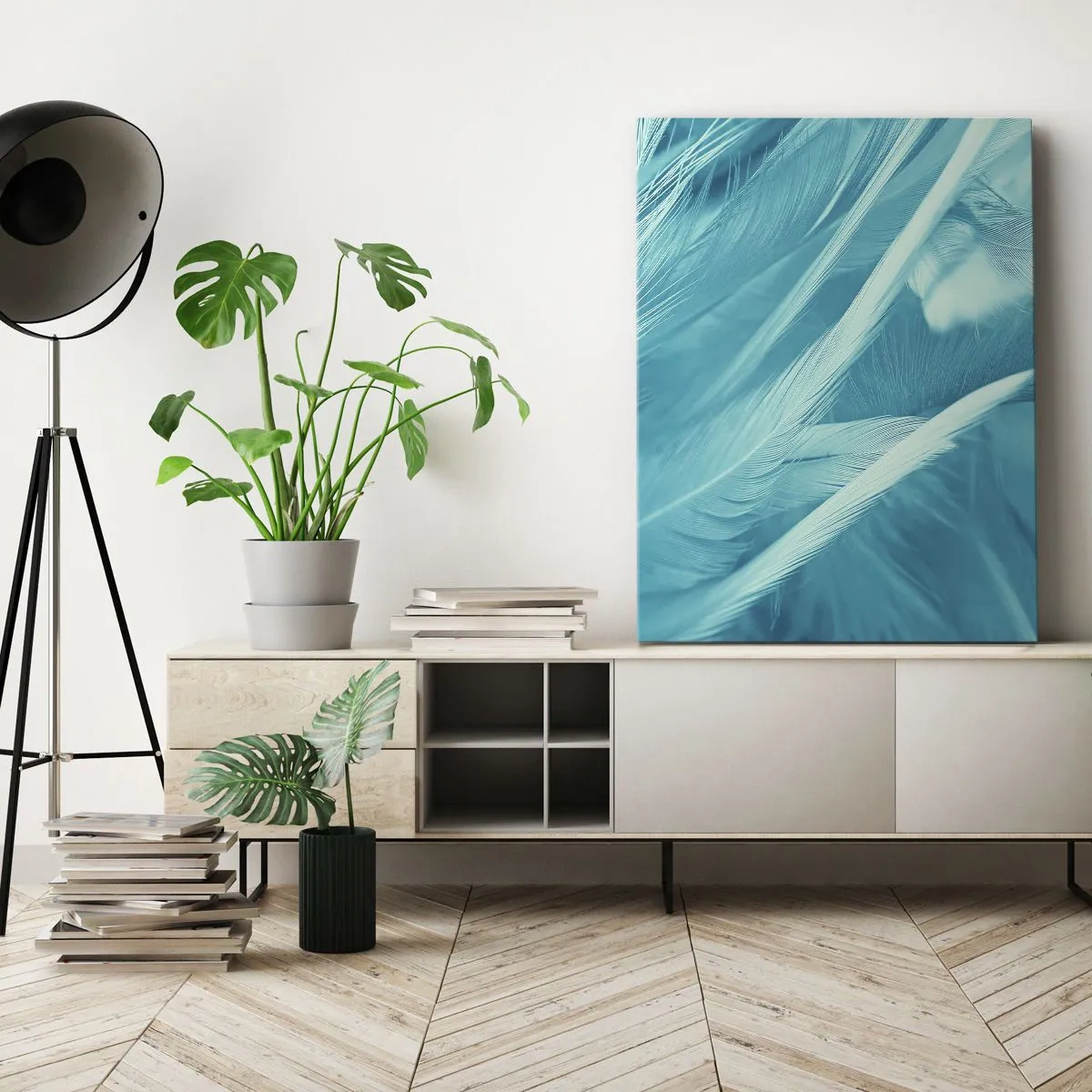 Schilderen op canvas - Verdrinken in pluisjes - 65x120 cm