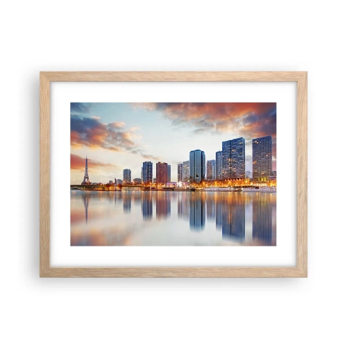 Een poster in een licht eiken lijst - De monumentale rust van Parijs - 40x30 cm
