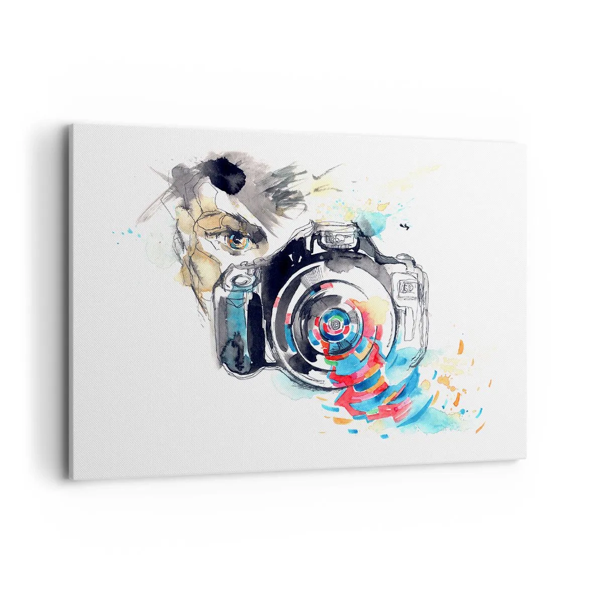 Schilderen op canvas - In het oog van de lens - 100x70 cm