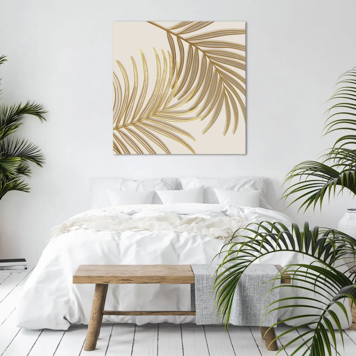 Schilderen op canvas - Gouden Palm! - 40x40 cm