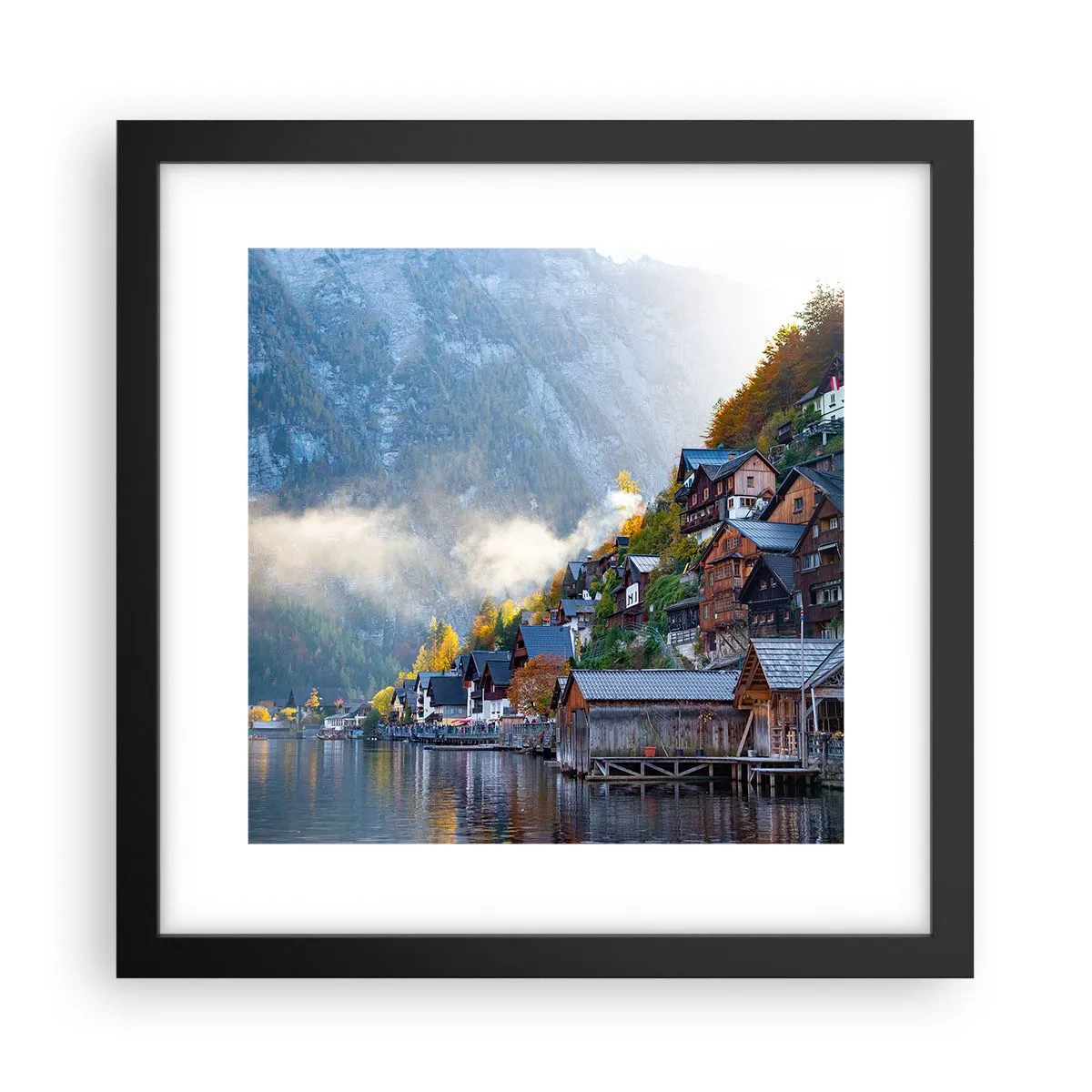 Poster in een zwarte lijst - Alpine sfeer - 30x30 cm