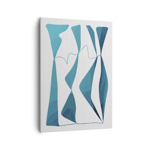 Schilderen op canvas - Abstractie: turquoise verbinding - 50x70 cm