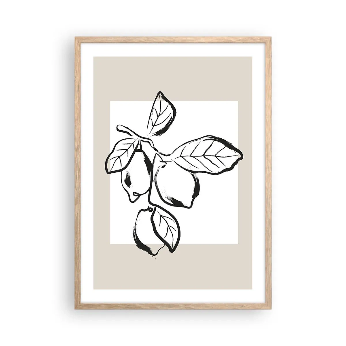 Een poster in een licht eiken lijst - Waar de citroen rijpt... - 50x70 cm