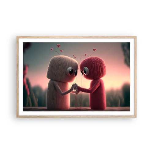 Een poster in een licht eiken lijst - Iedereen mag liefhebben - 91x61 cm