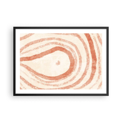 Poster in een zwarte lijst - Koraalcirkels – compositie - 70x50 cm