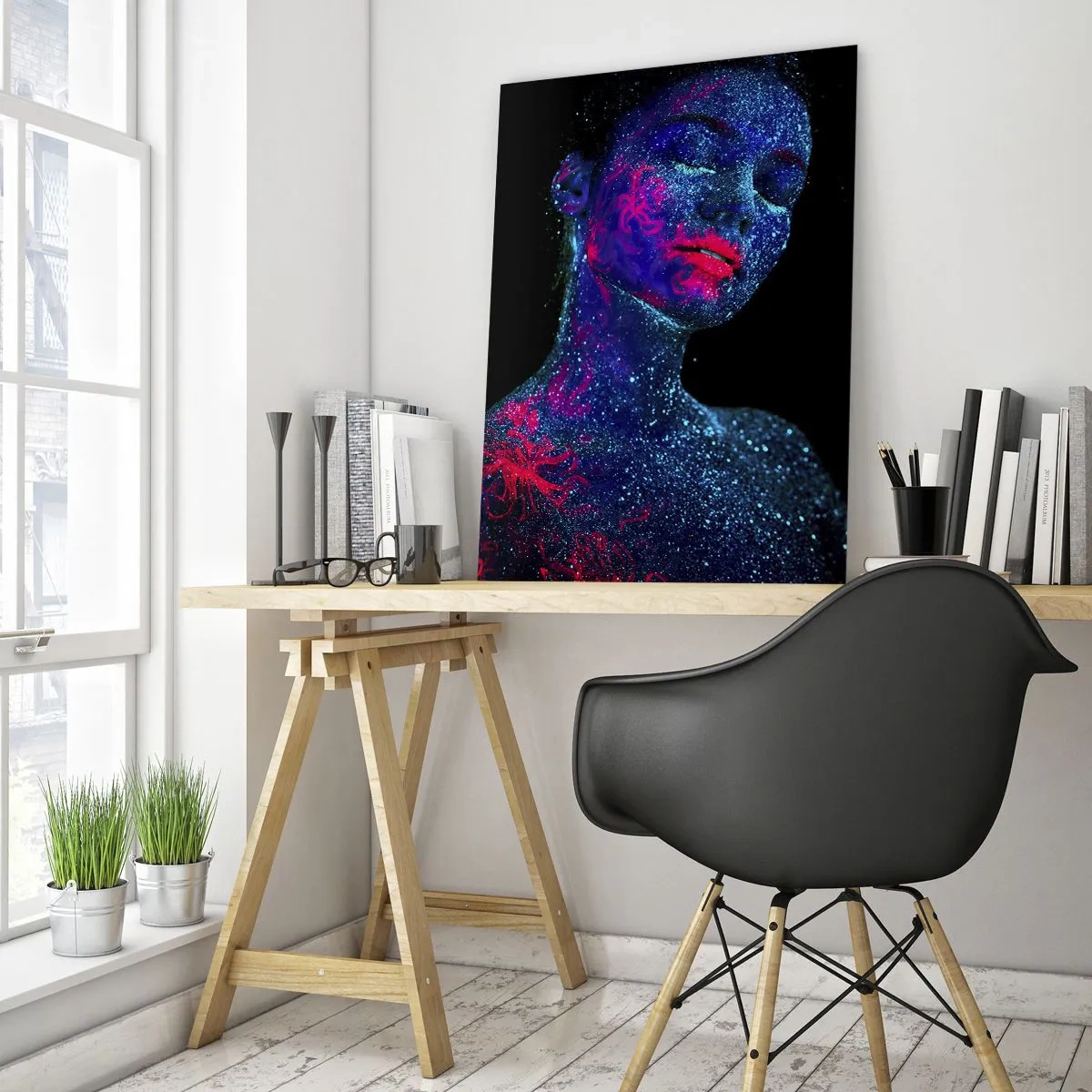 Schilderen op glas - in sterrenstof - 50x70 cm