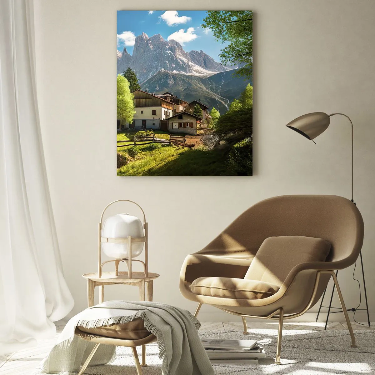 Schilderen op glas - Alpine idylle - 80x120 cm