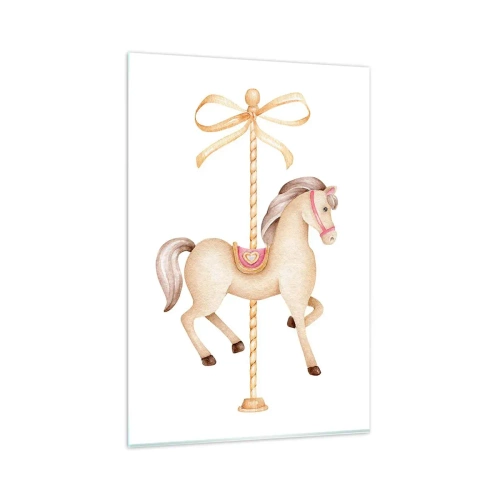 Schilderen op glas - Een sierlijke draf - 80x120 cm