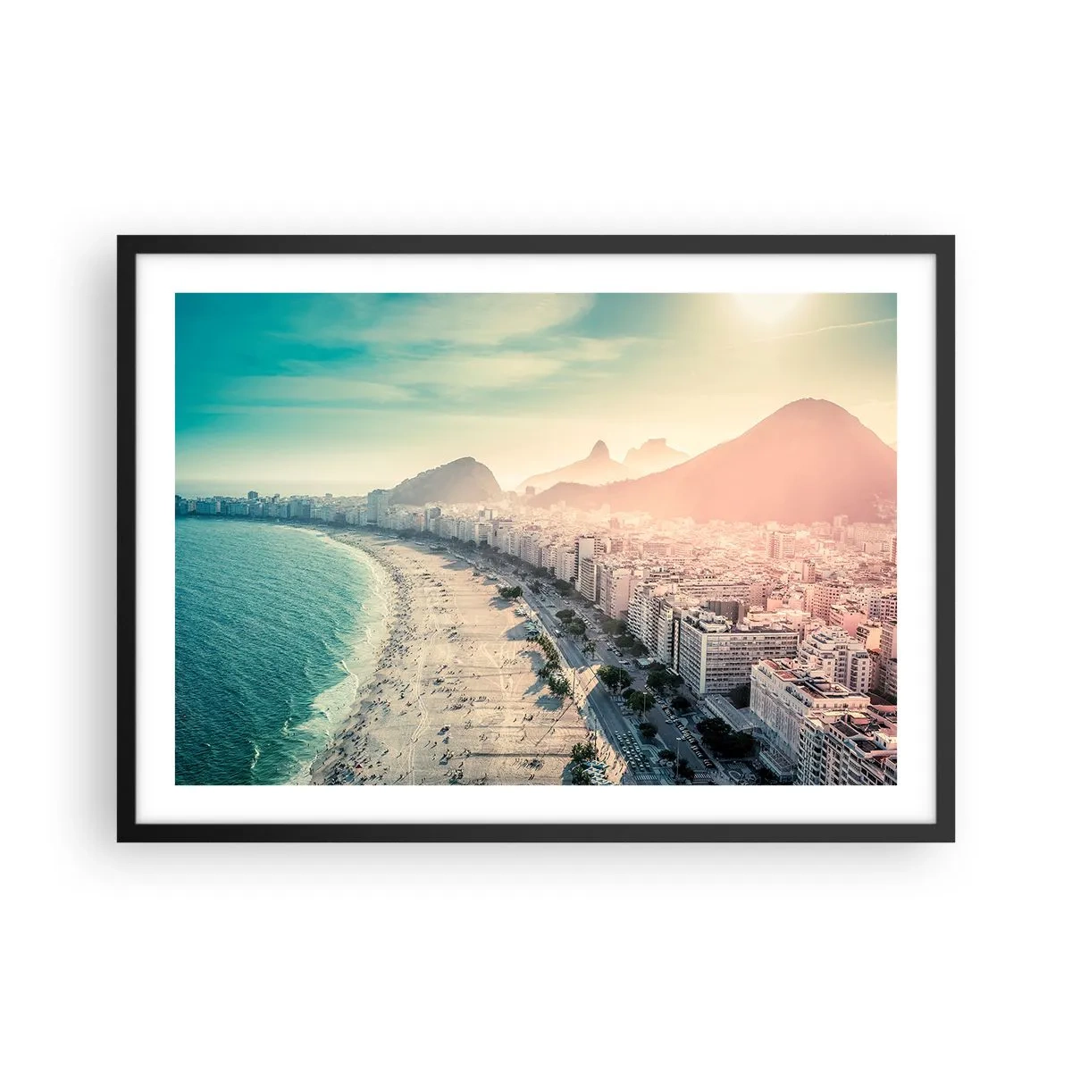 Poster in een zwarte lijst - Eeuwige vakantie in Rio - 70x50 cm
