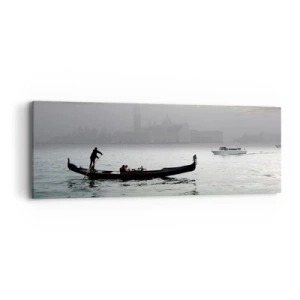 Schilderen op canvas - Een fantastische stad van water en mist - 90x30 cm