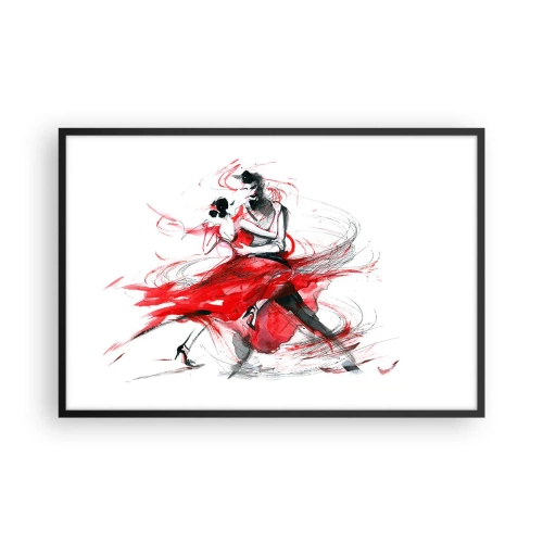 Poster in een zwarte lijst - Tango - het ritme van passie - 91x61 cm
