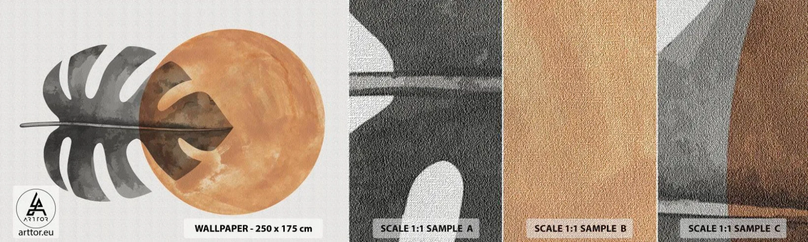 Fotobehang Monster Premium Canvas - Altijd de zon - Blad, Zon, Boho - 100x30 cm