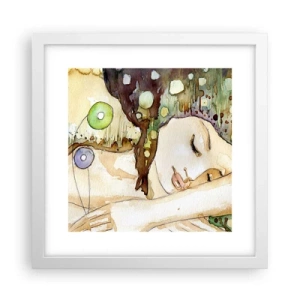Poster in een witte lijst - Een smaragd-violette droom - 30x30 cm