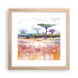 Een poster in een licht eiken lijst - Savanne kleuren - 30x30 cm