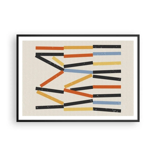 Poster in een zwarte lijst - Compositie op goed niveau - 100x70 cm