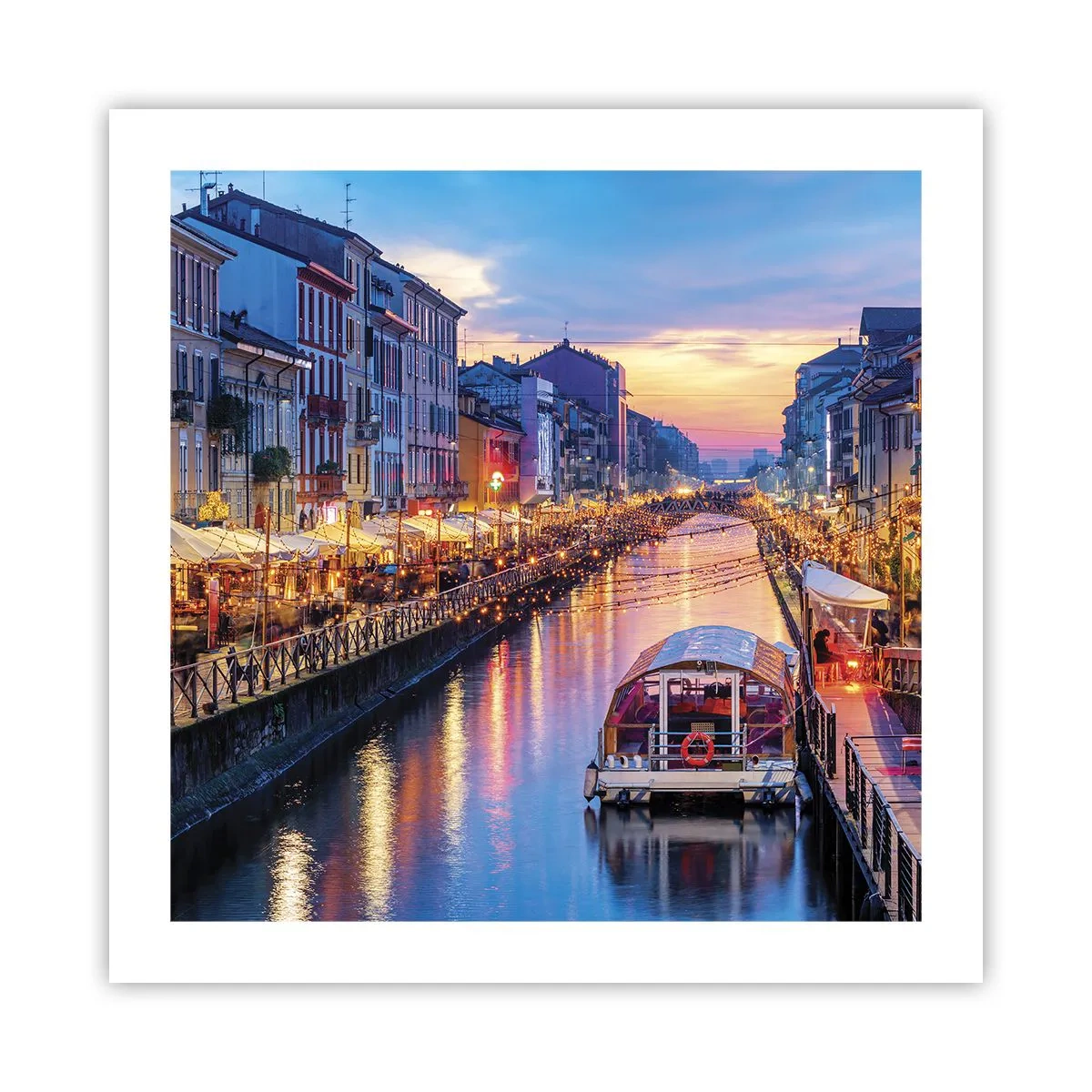 Poster - Een avond vol licht en plezier - 50x50 cm